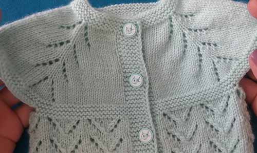 yakadan başlama bebek yeleği yapılışı (dikişsiz tek parça )