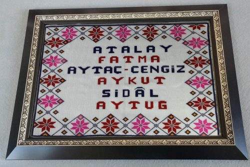 Tezgahla yaptığım kum boncukla tablo çalışması