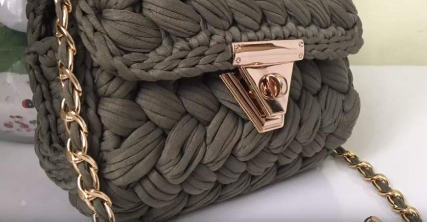 Penye ipten fıstık model çanta yapılışı