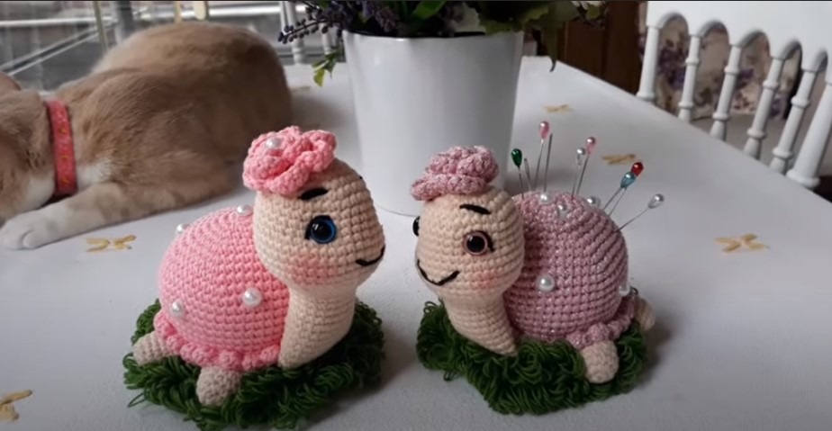 Kaplumbağa  İğnelik Amigurumi yapılışı