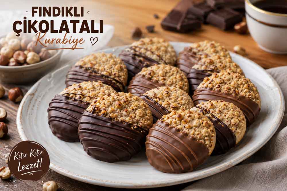 Fındıklı Çikolatalı Kurabiye Tarifi | Pastane Usulü Kıyır Kıyır Kurabiye